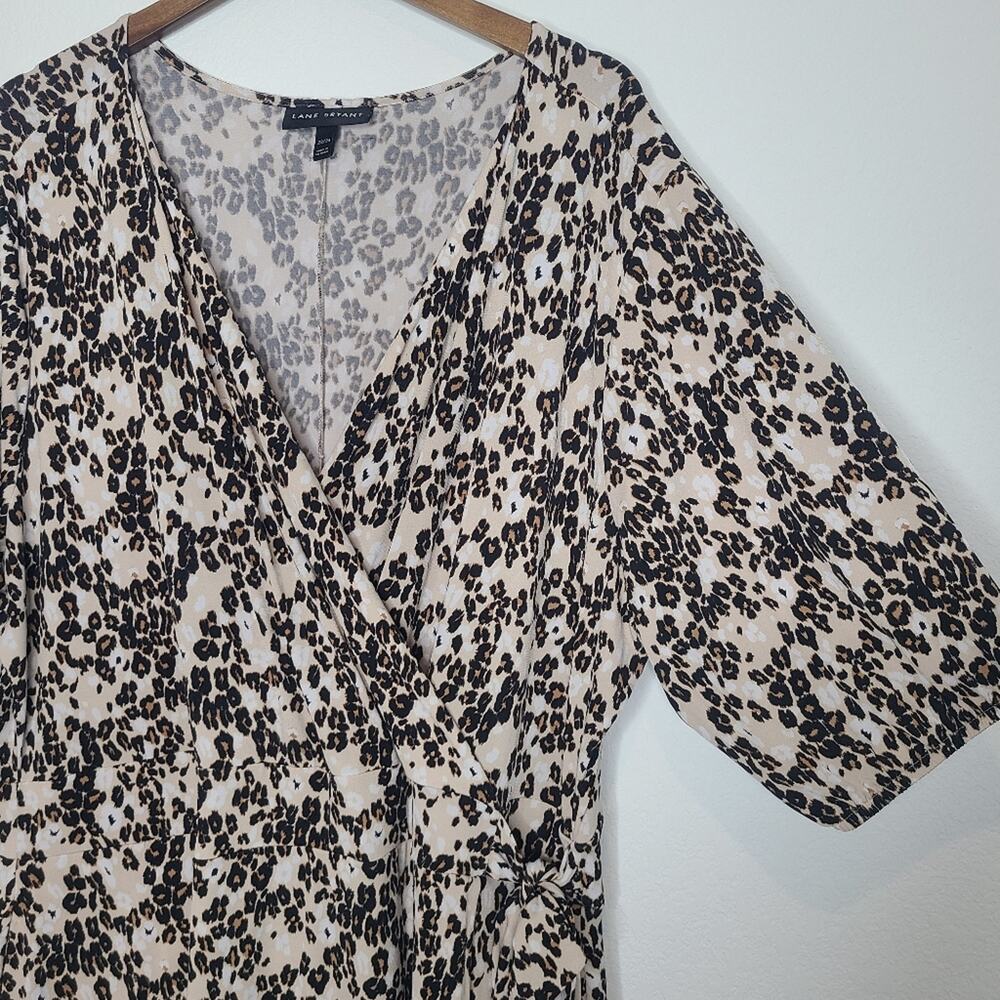 Lane Bryant Leopard Print Faux Wrap Dress